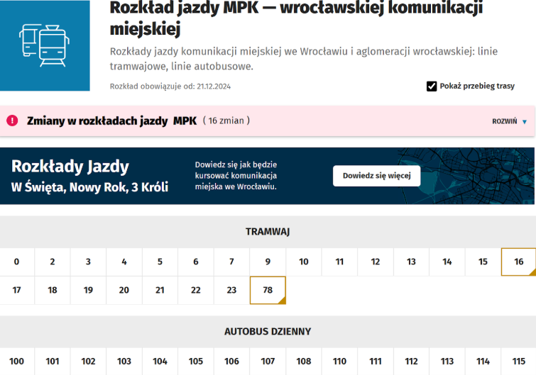 rozkład jazdy